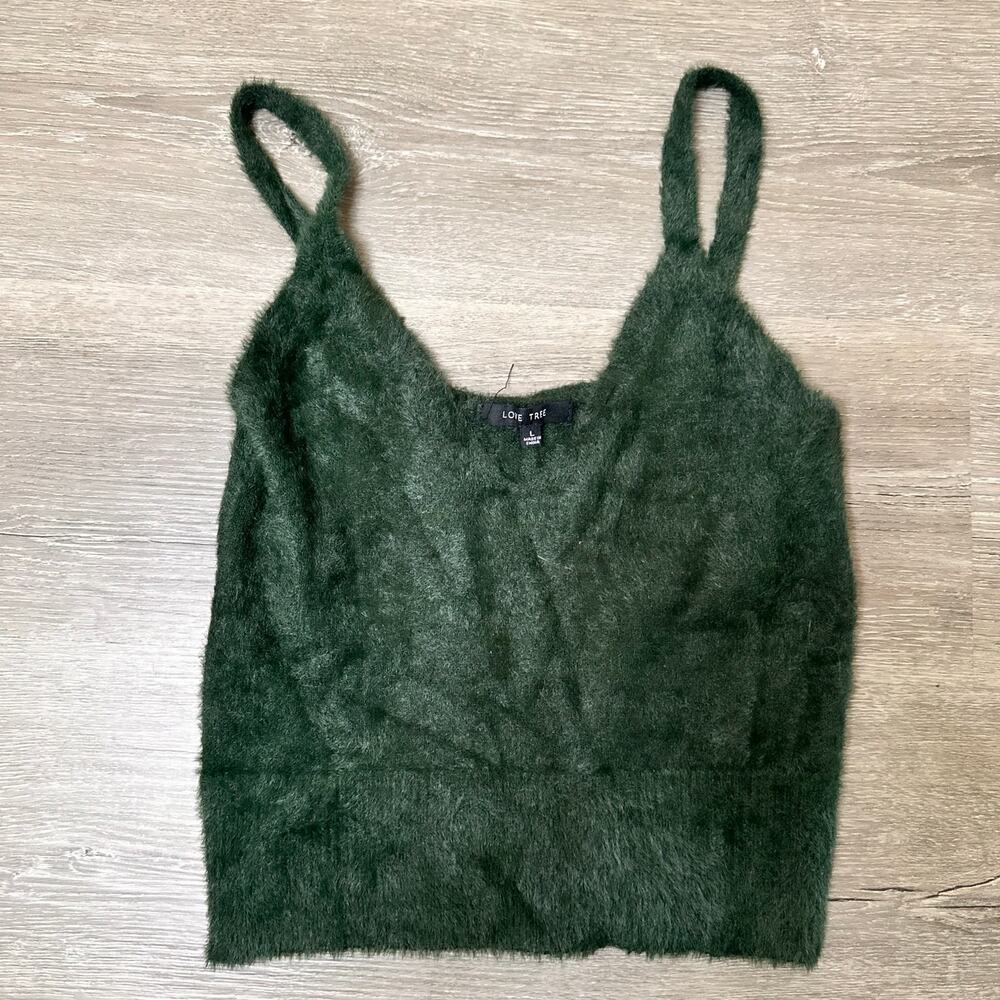 Love Tree Tank Top Cropped Green SUPER SOFT Size Large NEW